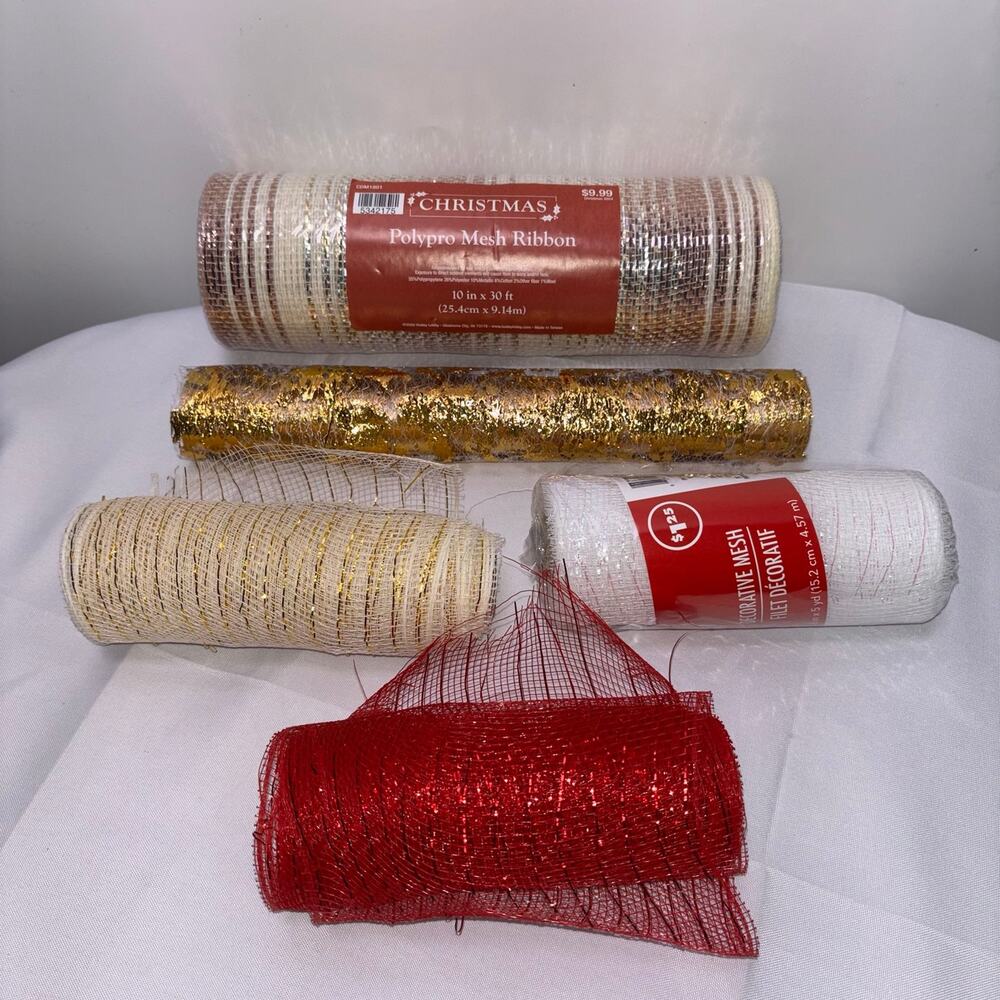 Christmas Mesh Ribbon - 5 Count